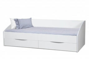 Кровать одинарная Фея - 3 (симметричная) New/(белый / белый / ДВПО: белый)