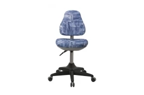 Кресло детское KD-2 Ткань/Пластик/Металл, Синий джинса 50-31 (ткань)/Черный (пластик)