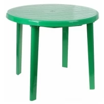 Стол круглый, размер 90х90х75 см, цвет зелёный