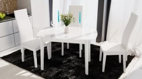 Стол обеденный «Портофино» (Белый глянец, Стекло белое)